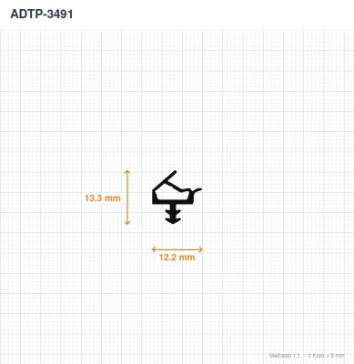 Preview: Profilansicht ADTP-3491 mit 3,8 mm Fuß