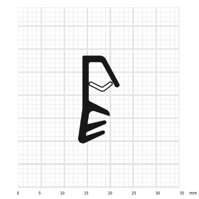 Preview: ADTPSR-1250 Dichtung 12 mm Falzbreite, 5 mm Nutbreite