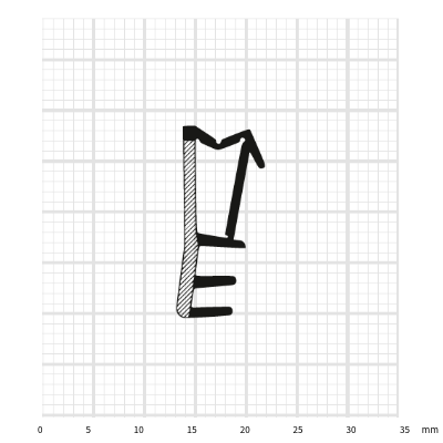 Preview: ADTPVB-1250-2K TPE Flügelfalzdichtung mit Co-Extrusion 60/80 Shore
