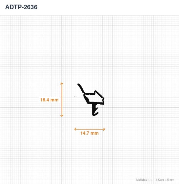 Türfalzdichtung 12 mm Falz, 3 mm Nut